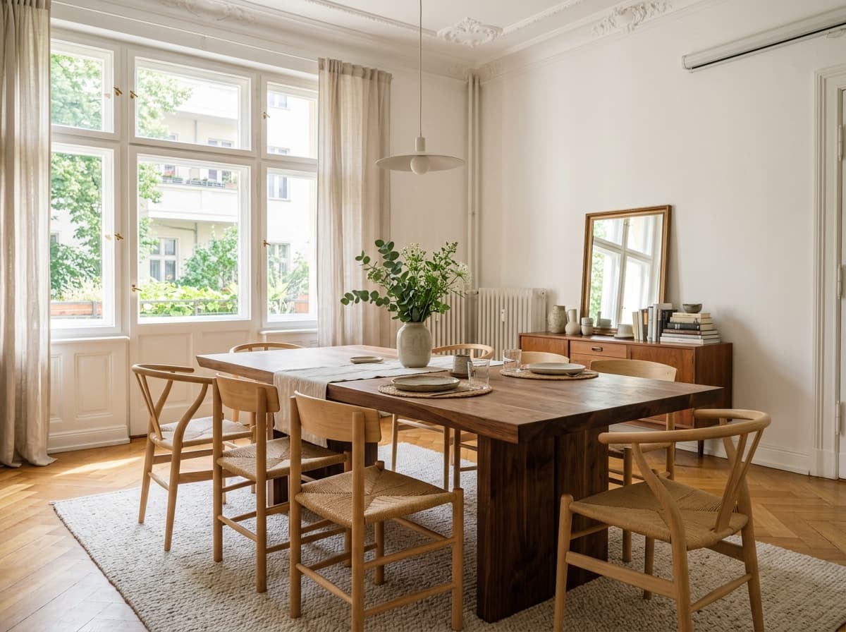 Esstisch aus Nussbaum