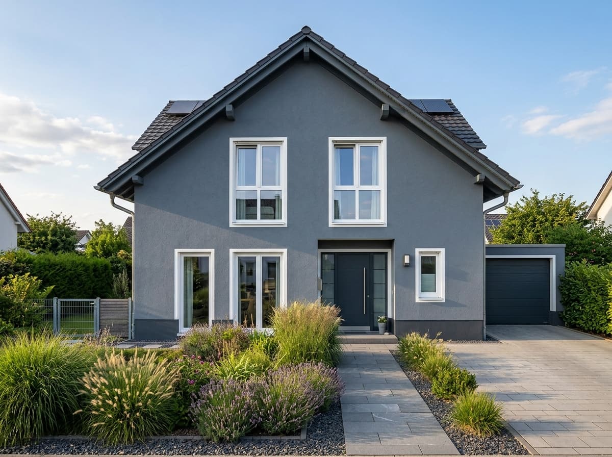 Fassade in Schiefergrau